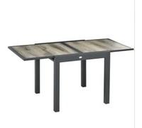 YeMaster Table de jardin, table de salle à manger avec plateau extensible, table de patio en bois, table de balcon extérieure, 160 x 80 x 75 cm G