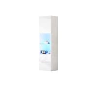 YeMaster Vitrine, meuble de rangement, avec éclairage LED, 16 options d'éclairage, 45*35*160 cm, blanc