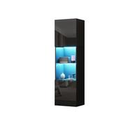 YeMaster Vitrine, meuble de rangement, avec éclairage LED, 16 options d'éclairage, 45*35*160 cm, noir