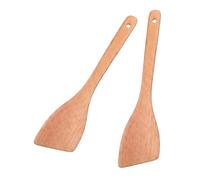 YEMVAR Ensemble 2 Pièces en Bois,Ustensiles de Cuisine en Bambou,Spatule et Accessoires de Qualité,spatule à manche de 30 cm de long pour wok, poêle et vaisselle