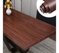 YENHOME Film Adhesif pour Meuble en Bois Brun Foncé 40x300cm Papier Vinyle Adhesif Noyer pour Salon Salle de Bain Imperméable Bois Revêtement Plan de Travail Cuisine Bureau Papier Autocollant Brun