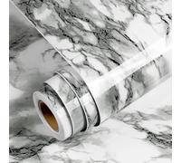 Yenhome Papier Adhesif pour Meuble Marbre Gris Foncé 60x300cm Papier Peint Autocollant Effet Marbre Rouleau Film Adhesif Cuisine Meuble Comptoir Imperméable Film Décoratif Revêtement Peint Stickers