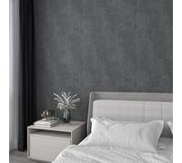 YENHOME Papier Adhesif pour Mural Gris Foncé Effet Béton 40x500cm Papier Peint Autocollant Gris Mat Texturé Film Vinyle PVC Imperméable Salon Cuisine Chambre Meuble Décoration DIY