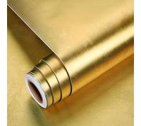 Yenhome Papier Film Adhésif Doré pour Meuble Mat Métallique Beton 40x500cm | Luxe Papier Peint Autocollant Or Résistant à l'Huile Rouleau PVC Vinyle Adhésif Décoratif Chambre Salle de Bain Cuisine Table