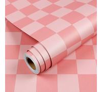 YENHOME Papier Peint Adhesif Mural Motif Damier Rose 44.5x700cm Papier Peint Autocollant pour Chambre Salon Salle de Bain Géométrique Rose Revetement Mural Adhesif pour Meubles Bureau Armoire
