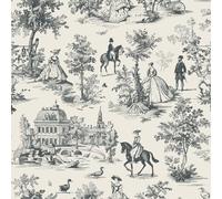 Yenhome Papier Peint Adhésif Mural Vintage Beige pour Chambre 44.5x700cm | Film Adhésif Decoratif Meubles Toile de Jouy Rustiques Papier Peint Style Anglais pour Salon Cuisine Table Imperméable