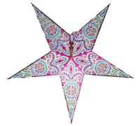 YEPSIO Grande lanterne étoile en papier à suspendre pour décoration de Noël, mariage, maison, fête d'anniversaire (bleu, rose, multicolore)
