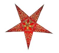 YEPSIO Grande lanterne étoile en papier à suspendre pour Noël, mariage, décoration d'intérieur, fête d'anniversaire (paillettes rouge, vert, multicolore) 60 cm