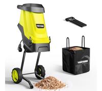 Yeryork Déchiqueteuse à Bois électrique de 15 A, réduction de 21:1, capacité de Coupe de 4,6 cm avec Sac de Collecte de 50 L, broyeur Puissant pour compostage des Branches et des déchets de Jardin