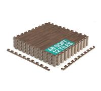 Yes4All P7EF Tapis d'exercice emboîtables en mousse - Couvre 6,3 m, 12 m² (Multicolore) (G. 7,3 m² (12 carreaux) - Bois de chêne foncé
