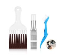 Yesimola Brosse de Nettoyage pour Climatiseur 3 Pièces, Peigne à Persiennes, Kit Nettoyage Climatisation Split, Peigne à Ailettes de Climatiseur et Sèche Linge pour évaporateur et Réfrigérateur