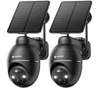 YESKANO 2K Camera Surveillance WiFi Exterieure sans Fil Solaire, 360° PTZ | Caméra Extérieure Solaire, avec Panneau Déporté 2M, Vision Nocturne Couleur, Détection PIR, Audio 2 Voies, 2,4 GHz IP66