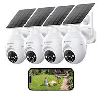 YESKANO 2K Camera Surveillance WiFi Exterieure sans Fil Solaire, 360° PTZ | Caméra Extérieure Solaire, avec Panneau Déporté 2M, Vision Nocturne Couleur, Détection PIR, Audio 2 Voies, 2,4 GHz IP66