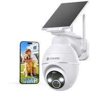 YESKANO 2K Camera Surveillance WiFi Exterieure sans Fil Solaire, 360° PTZ | Caméra Extérieure Solaire, avec Panneau Déporté 2M, Vision Nocturne Couleur, Détection PIR, Audio 2 Voies, 2,4 GHz IP66