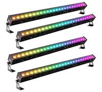 Yespick 4PCS 24 LED Étanche Wallwasher,120W Disco Lumiere,RGBW 3in1 LEDs dmx512 Spotlights Luminaires DJ Luminaires Muraux D'extérieur pour Bars,Discothèques,Fêtes,Mariages