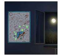 Yeti Blank Designs - Poster Géant XL à Colorier + 100+ Stickers phosphorescents Galaxie étoiles - Mars - 100x70cm - idée Cadeau Poster + Autocollants - Facile à encadrer - coloriage Enfant