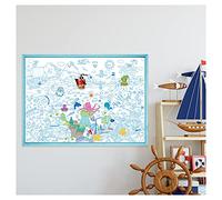 YETI BLANK DESIGNS - Poster Géant XL à Colorier avec 150+ stickers - Atlantis et la vie sous marin mer - 100x70cm - idée cadeau poster avec autocollants - facile à encadrer - coloriage enfants