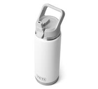 YETI Rambler 26 oz (769 ml) Water Bottle with Straw Cap, White | Insulated Stainless Steel Water Bottle with 100% Leakproof Straw Cap, Easy Carry Handle, Dishwasher Safe