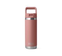 YETI Rambler Bouteille isotherme en acier inoxydable avec bouchon de paille assorti - 532 ml - Rose grès