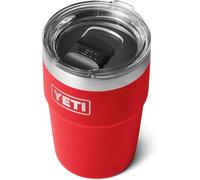 YETI Rambler Cup, Vacuum Insulated Stainless Steel Stackable Cup with Magslider Lid, Rescue Red, 16 oz (475 ml)