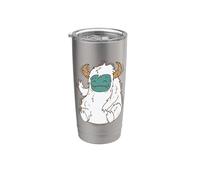 Yeti vague et réjouit Bonhomme de neige Gobelet isotherme en acier inoxydable double paroi