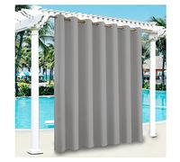 YEVENR Rideaux d' extérieur Imperméables Rideau Occultant Isolant Thermiques pour Pergola Cabanon Jardin Exterieur Gazebo Porche Terrasse Pavillon Rideaux Gris 1 PCS,400 * 233cm（W*L）
