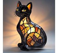 Yevheniy Lampe Chat, Série d'Art Veilleuse Nocturne, Déco Intérieure Vintage 3D Mignonne pour Animaux, Lampe de Table LED Rétro en Résine Teintée, Cadeau Amusant pour les Amateurs de Chats (Chat-B)