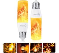 Yewclls Ampoule à Flamme E27 Effet de Flamme, Effet de Lumière Scintillante 3,5 W LED Lumière Extérieure Scintillante pour Halloween Maison Jardin Bar Fête Saint Valentin Décoration (2 Paquet)