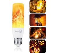 Yewclls Ampoule à Flamme E27 Effet de Flamme, Effet de Lumière Scintillante 3,5 W LED Lumière Extérieure Scintillante pour Halloween Maison Jardin Bar Fête Saint Valentin Décoration (1 Paquet)