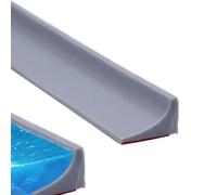 Yewseas Silicone Seuils de Douche 200CM, Gris, Bande Imperméable Pliable pour Joint d'Étanchéité Douche, Stoppeur d'eau pour Paroi en Verre et Plancher de Douche, Installation Facile et Résistante