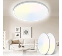 Yexati Plafonnier LED 30CM 24W 3200LM, 6000K/4000K/3000K, IP54 Étanche, Lampe de Plafond Ronde Moderne pour Salle De Bain, Chambre, Salon, Cuisine, Bureau, Balcon
