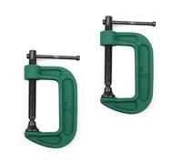 YFaith 2 Pièces Serre Joint a Vis, 2 Pouces Mini Serre Joint Menuisier | Lourd Métal C-Clamps, Réglable Serre Joint Rapide, Vert Serres-Joints, Plage Serrage 0-50 mm Serre Joint Dormant pour Bois