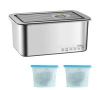 YFaith Boite Inox Alimentaire, 5900 ml Boite Rangement Alimentaire | Acier Inoxydable 316 Récipient-Alimentaire, avec 2 Pièces Sac de Congélation en Silicone, pour Réfrigérateur, Micro-Ondes