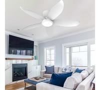 YFHKWJ 88CM Ventilateur De Plafond Avec Lumière APP Et Télécommande Moteur DC Silencieux 6 Vitesses LED Dimmable À Mémoire Pour Chambre Salon Moderne Plafonnier Ventilateur-White