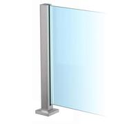 YFJBDKS Poteau de Garde-Corps en Verre Inox 304, Système de Balustrade Robuste Sans Perçage pour Terrasse Balcon Escalier Piscine, Fixation au Sol Pince à Verre Support