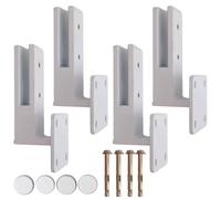 YFJBDKS Supports de garde-corps en verre à montage latéral d'escalier super résistants, support en verre d'escalier, clip de fixation d'entretoise de terrasse de jardin de balcon,Blanc,4 Pack 160mm