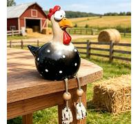 YFJSML Statues de Poulet Jardin Décoration en Résine Drôle en Forme de Poule Figurine Animaux Sculptures pour Jardin,Poules en Céramique Décoratives pour Jar-din,Cour, Patio