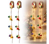 Yfjyxen Christmas GNOME String Lights, Climbing Holiday Wall Hanging Decor | Light Up Gnome Climbers Resin Figurine with Warm LED Glow, Indoor Ornament Xmas Garlands Home Party Decoration(2PCS)