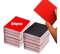 YFLeomry 24 Pièces Eponge Poncage，Grains 400,Eponge Abrasive De Ponçage Cale a Poncer Kit Papier Abrasif Sec et Humide pour Modèle de Construction Sèche Métal Bois Meubles Papier a Poncer