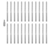 YFLeomry 24 Pièces Vis Double Filetage M6 x80mm Acier Zingué, Argent Vis Beton Sans Cheville pour le Raccordement de Meubles en Bois et l'installation Électrique