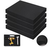 YFLeomry Mousse Prédécoupée, 4 pièces 400 x 300 x 50 mm, Noir, Plastique, Mousse Rembourrage, Utilisée Pour Protéger Les Outils, Les Appareils Photo, Les Cosmétiques et l'artisanat