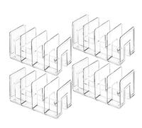 Ygapuzi Trieurs de Dossiers en Acrylique, 4 Grandes Fentes, Organisateur de Bureau, Porte-Dossiers, Support de Rangement pour Livre (Transparent)