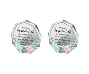 YGBWAOV 2X Cadeau pour Un Cadeau D'Amitié pour Femme Cadeaux d'anniversaire pour Un Cadeaux de DéPart Plaque pour CollèGue