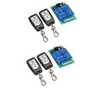 YGBWAOV 2X Commutateurda Télécommande Sans Universel Module Récepteurda Relais DC 12V 4CH avec émetteur à Distance 4 Canaux 433 Mhz