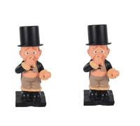YGBWAOV 2X Résine Butler Forme Mignon Vieux Garçons Statue Décor Tissu Stand Rack Sculpture pour Toilette