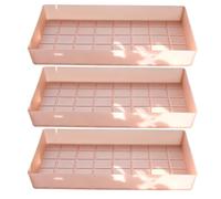 YGER JZGB Soucoupe Pot de Fleur Plastique en Plastique PP, Soucoupe Jardinière Rectangulaire pour Pots, Jardin et Usage Domestique, Lot de 3(Pink)
