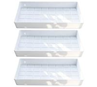 YGER JZGB Soucoupe Pot de Fleur Plastique en Plastique PP, Soucoupe Jardinière Rectangulaire pour Pots, Jardin et Usage Domestique, Lot de 3(White)