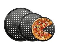 YGLONG Plaque À Pizza Antiadhésive Plaque à pizza perforée en acier carbone, antiadhésive, multi-usages, ronde, 25,4 cm, 28, 30,5, croustillante et pétillante