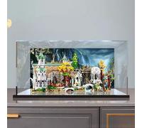 Yglophic Boîte Vitrine Acrylique Transparent pour Lego 10316 Rivendell, Amélioré Présentoir Boîte d'affichage Rangement Anti-Poussière avec Base pour Jouet Mini Figurines (80*55*45cm C,3MM