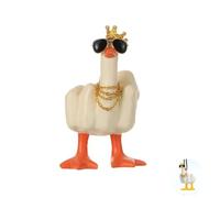 YGMXZL Statue Drôle de Canard du Majeur,Doigt d'honneur Canard en Résine,Décoration créative de Petit Canard Nains Art Sculpture Ornement pour Le Bureau à Domicile (Beige)